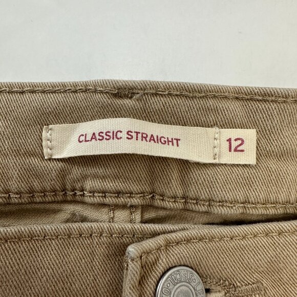 Levi's Classic Straight Women's size 12 Beige Denim Jeans - Picture 3 of 5
